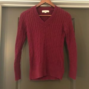 Loft Ann Taylor Womens Sweater Size SP Burgundy